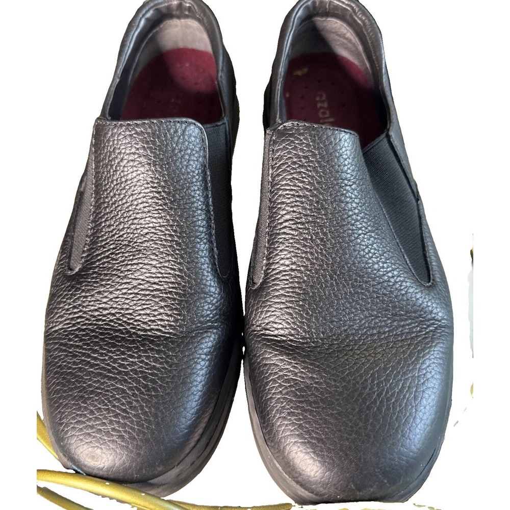 Azaleia Pebble Texture Leather Women's Loafer Size 9 Black